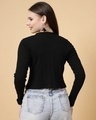 Shop Women's Black Rib Slim Fit Short Top-Full