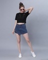 Shop Women's Black Slim Fit Short Top-Full