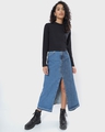 Shop Women's Black Slim Fit Snug Top-Full