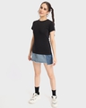 Shop Women's Black Slim Fit T-shirt-Full