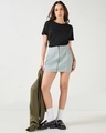 Shop Women's Black Slim Fit T-shirt-Full