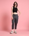Shop Women's Black Ribbed Slim Fit Top-Full