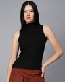 Shop Women's Black Slim Fit Top-Front