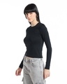 Shop Women's Black Slim Fit Top-Design