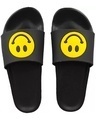 Shop Women's Black Smiley Slippers & Flip Flops-Front