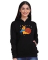 Shop Women's Black Snail Graphic Printed Hoodie-Front