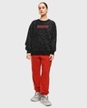 Shop Women's Black Snoopy All Over Printed Oversized Sweatshirt
