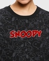 Shop Women's Black Snoopy All Over Printed Oversized Sweatshirt