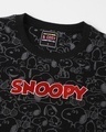 Shop Women's Black Snoopy All Over Printed Oversized Sweatshirt