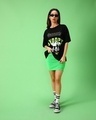 Shop Women's Black Snoopy Illusion Graphic Printed Oversized T-shirt