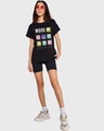 Shop Women's Black Snoopy Moods Graphic Printed Boyfriend T-shirt-Design