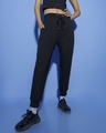 Shop Women's Black Oversized Joggers-Front