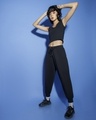Shop Women's Black Oversized Joggers-Full