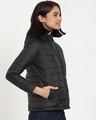 Shop Women's Black Relaxed Fit Puffer Jacket-Design