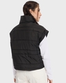 Shop Women's Black Sleeveless Oversized Puffer Jacket-Design