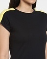 Shop Women's Black Solid Shoulder Cut N Sew Slim Fit Dress