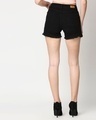 Shop Women's Black Solid Slim Fit Denim Shorts-Design