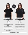 Shop Women's Black Space Bound Graphic Printed Oversized T-shirt-Full