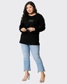 Shop Women's Black Space Bound Graphic Printed Plus Size T-shirt-Full