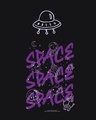 Shop Women's Black Space Space Typography Boyfriend T-shirt