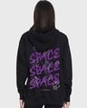 Shop Women's Black Space Typography Oversized Hoodie-Full