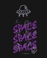 Shop Women's Black Space Typography Oversized T-shirt