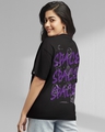 Shop Women's Black Space Typography Oversized T-shirt-Front