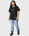Shop Women's Black Space X Graphic Printed Oversized Plus Size T-shirt-Full
