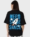Shop Women's Black Space X Graphic Printed Oversized T-shirt