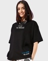 Shop Women's Black Space X Graphic Printed Oversized T-shirt-Full