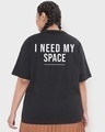 Shop Women's Black Spaced NASA Typography Oversized Plus Size T-shirt-Design