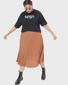 Shop Women's Black Spaced NASA Typography Oversized Plus Size T-shirt-Full