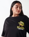 Shop Women's Black Squad Goals Graphic Printed Oversized Plus Size T-shirt