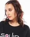 Shop Women's Black Squid game Graphic Printed Oversized T-shirt