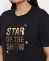 Shop Women's Black Star of The Show Printed Plus Boyfriend T-shirt