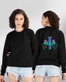 Shop Women's Black Stay Hungry Stay Foolish Graphic Printed Sweatshirt-Front