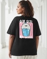 Shop Women's Black Stay Hydrated Graphic Printed Oversized Plus Size T-shirt-Front
