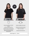 Shop Women's Black Stay Wild Moonchild Graphic Printed Oversized Acid Wash T-shirt-Full