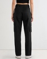 Shop Women's Black Straight Cargo Pants-Design