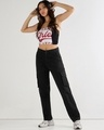 Shop Women's Black Straight Cargo Pants-Full