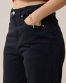 Shop Women's Black Baggy Straight Fit Jeans