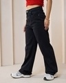 Shop Women's Black Baggy Straight Fit Plus Size Jeans-Design