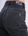 Shop Women's Black Straight Fit Ripped Jeans-Full