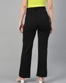 Shop Women's Black Straight Fit Trousers-Full