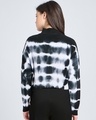 Shop Women's Black & White Tie & Dye Oversized Crop Sweater-Design