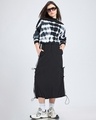 Shop Women's Black & White Tie & Dye Oversized Crop Sweater-Full