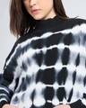 Shop Women's Black & White Tie & Dye Oversized Crop Sweater