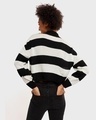 Shop Women's Black Striped Oversized Sweater-Full