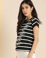 Shop Women's Black Striped T-shirt-Design