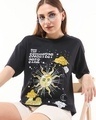 Shop Women's Black Sunday Graphic Printed Oversized T-shirt-Front